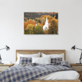 Herfstlandschap met kerk, Vermont, VS Canvas Afdruk (Insitu (Slaapkamer))