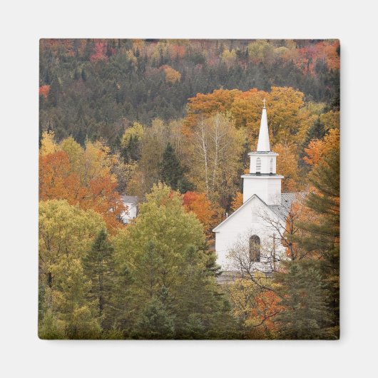 Herfstlandschap met kerk, Vermont, VS Magneet (Voorkant)