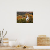 Herfstlandschap met kerk, Vermont, VS Poster (Keuken)