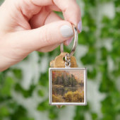 Herfstlandschap met meer, Vermont, VS 3 Sleutelhanger (Hand)