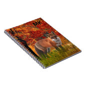Herfstlandschap met monogram van de rode vos notitieboek (Rechterzijde)