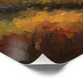 Herfstlandschap met Sinaasappels bomen en bergen Perfect Poster (Hoek)