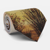 herfstlandschap met zonnekleppen stropdas (Opgerold)