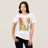 Herfstlandschap Tri-Blend Shirt (Voorkant volledig)