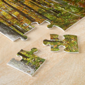 Herfstlandschap van bos met gele bladeren legpuzzel (Zijkant)