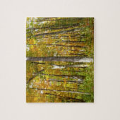 Herfstlandschap van bos met gele bladeren legpuzzel (Verticaal)