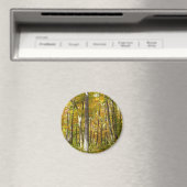 Herfstlandschap van bos met gele bladeren magneet (Insitu (Vaatwasser))