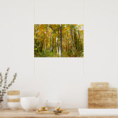 Herfstlandschap van Gele Bladeren Bos Poster (Keuken)