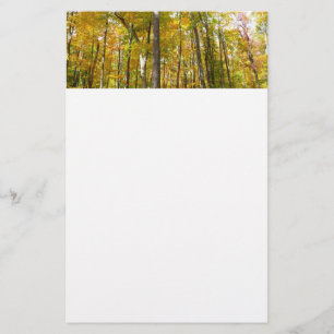Herfstlandschap van Gele Bladeren Briefpapier