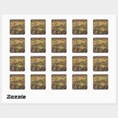 Herfstlandschap, Vermont, VS 2 Vierkante Sticker (Vel)