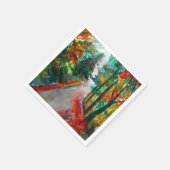 Herfstlandschap Waterverf Cocktail Papier Servette Servet (Hoek)