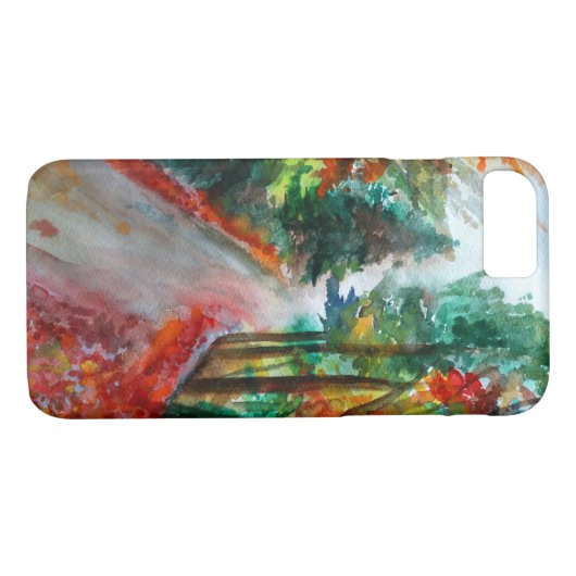 Herfstlandschap Waterverf Kunst Case-Mate iPhone Case (Achterkant (Horizontaal))