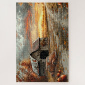  herfstlandweg en schuur 20x30 legpuzzel (Verticaal)