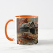 herfstlandweg en -schuur mok (Links)