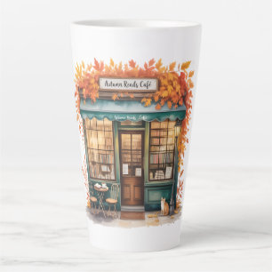 Herfstleescafé Tassen — Fall Bookstore Latte Mok