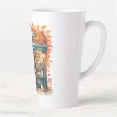 Herfstleescafé Tassen  — Fall Bookstore  Latte Mok (Rechts)