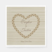 Herfstlente laat hart zen bruiloft servetten (Voorkant)