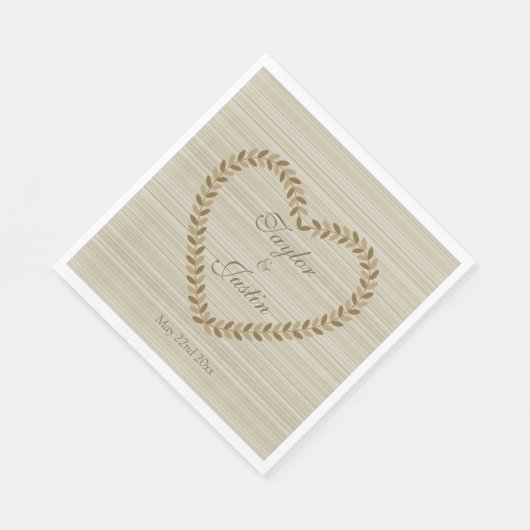 Herfstlente laat hart zen bruiloft servetten (Hoek)