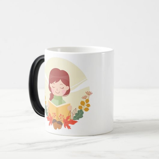 herfstlezer magische mok (Voorkant links)
