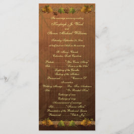 Herfstlied huwelijksprogramma programmakaart