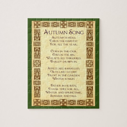 herfstlied Thanksgiving oogstgedicht Legpuzzel (Verticaal)