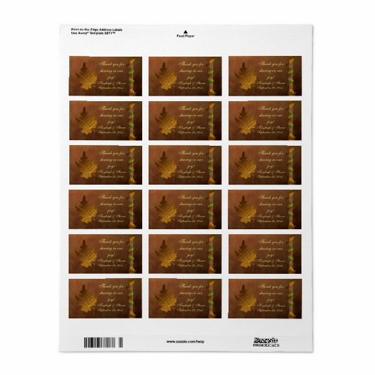 Herfstlied Trouwgunst Stickers (Full Sheet)