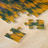 Herfstloof aan het meer legpuzzel (Zijkant)