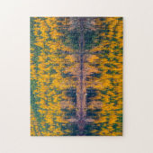 Herfstloof aan het meer legpuzzel (Verticaal)
