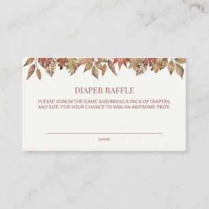 Herfstloof Baby Shower Luier Raffle Informatiekaartje