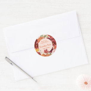 Herfstloof Bedankt voor de Liefde Ronde Sticker