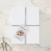 Herfstloof Bloem Bruin op Witte Huwelijksgunst Cadeaulabel (Met Touw)