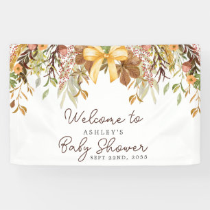 Herfstloof Bloemige Baby Shower Welkom Spandoek