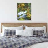Herfstloof & Douglas sparrenrand Roaring River Canvas Afdruk (Insitu (Slaapkamer))