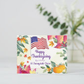 Herfstloof en Amerikaanse vlag Christelijke Thanks Feestdagenkaart (Staand voorkant)
