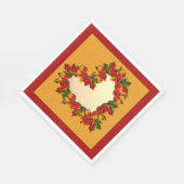 Herfstloof Hart Papieren Servet (Hoek)