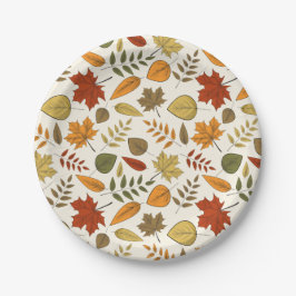 Herfstloof Herfstbladeren Thanksgiving Feest Papieren Bordje