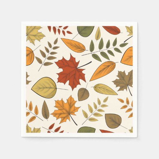 Herfstloof Herfstbladeren Thanksgiving Feest Servetten (Voorkant)