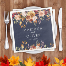 Herfstloof herfstkleuren Navy Blue Bruiloft
