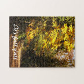 Herfstloof langs landweg legpuzzel (Horizontaal)