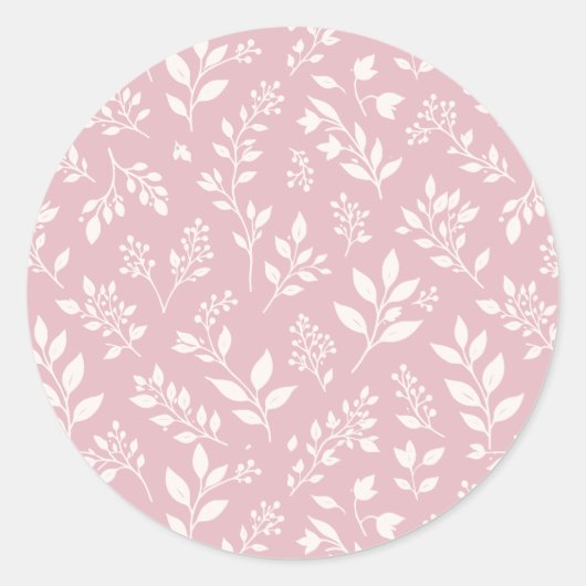 Herfstloof Neutraal - Gedempte Roos Ronde Sticker (Voorkant)