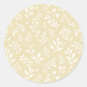 Herfstloof Neutraal - Gouden Tarwe Ronde Sticker