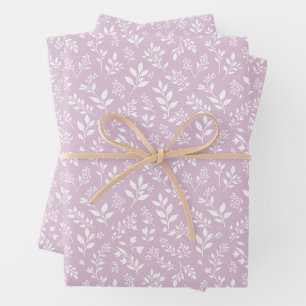 Herfstloof Neutraal - Warm Lila Inpakpapier Vel