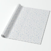 Herfstloof Stofblauw - Neutraal Cadeaupapier (Uitgerold)