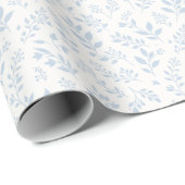 Herfstloof Stofblauw - Neutraal Cadeaupapier (Rol Hoek)
