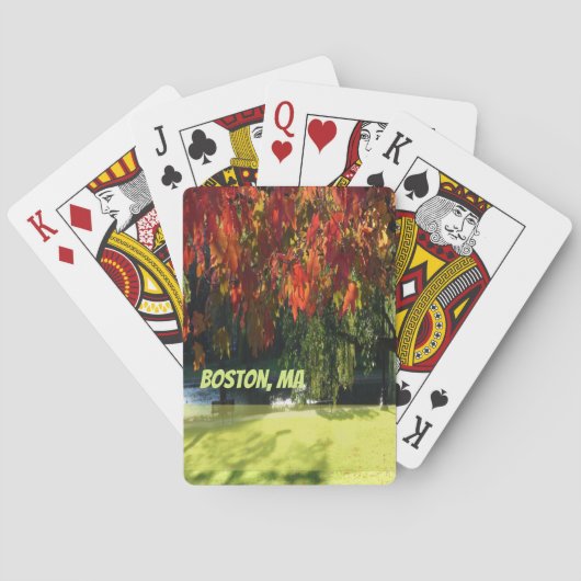 Herfstloof van Boston Pokerkaarten (Achterkant)
