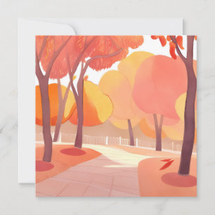 Herfstloof Wandel   Abstract Waterverf Kaart