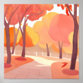 Herfstloof Wandel | Abstract Waterverf Poster (Voorkant)