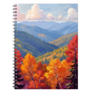 Herfstloof   Watercolor Berglandschap Notitieboek