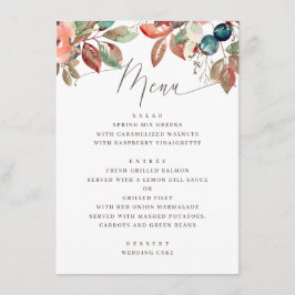 Herfstloof Watercolor Trouwen | Herfstbladeren Menu