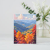 Herfstloof | Waterverf berglandschap Briefkaart (Staand voorkant)